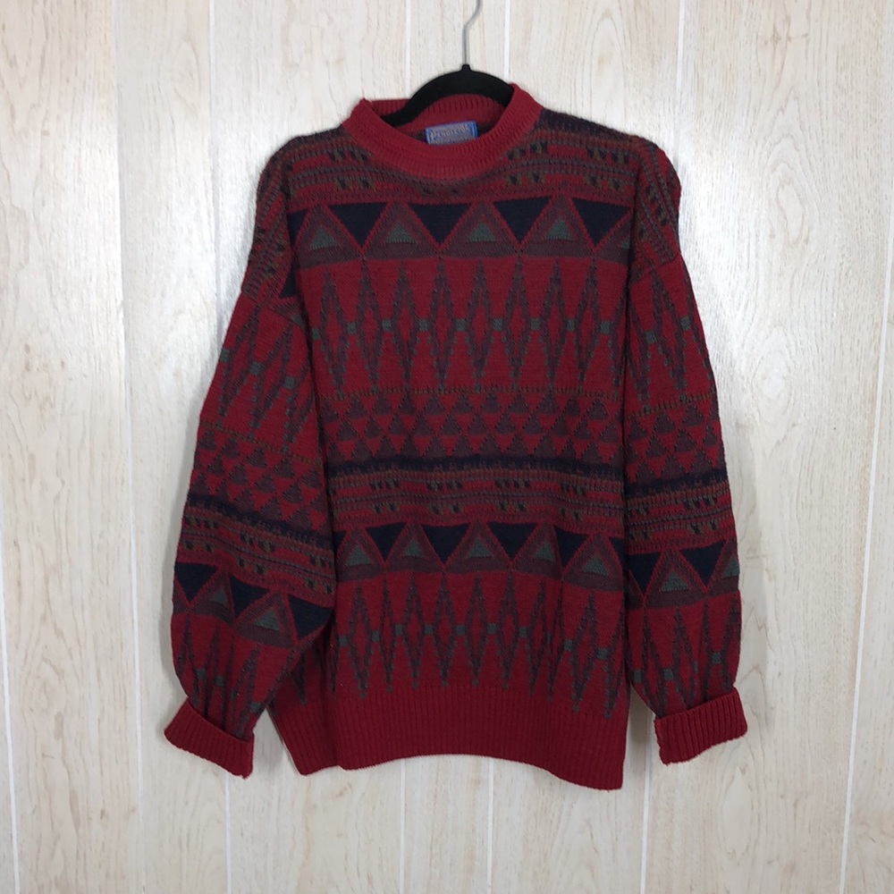 Pendleton Red and Black Crewneck Sweater